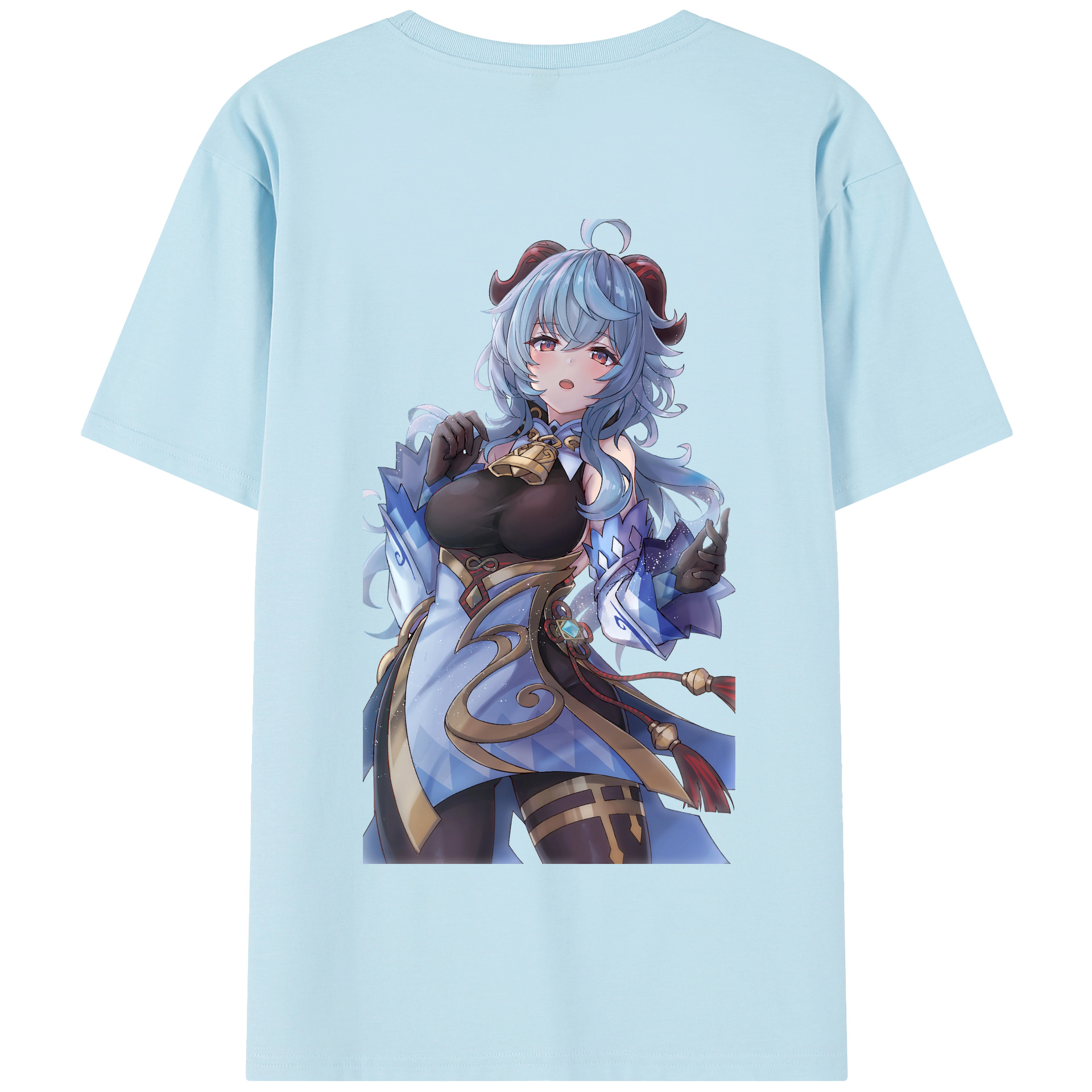 げんし神 甘雨 かんう genshin Ganyu 綿100％半袖Tシャツ（背面プリント）